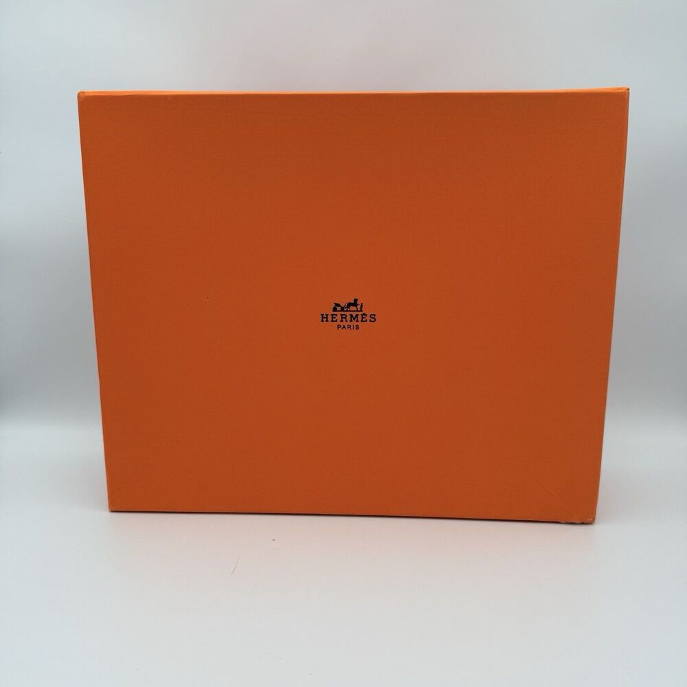 HERMES Paris Authentic Orange Shoe Box EMPTY Storage  11.5x9.5x4
